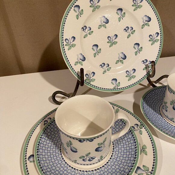 Villeroy & Boch Provence Tableware Set - 6 Pc Plate,โ Saucer, Cup - Floral - Picture 2 of 7